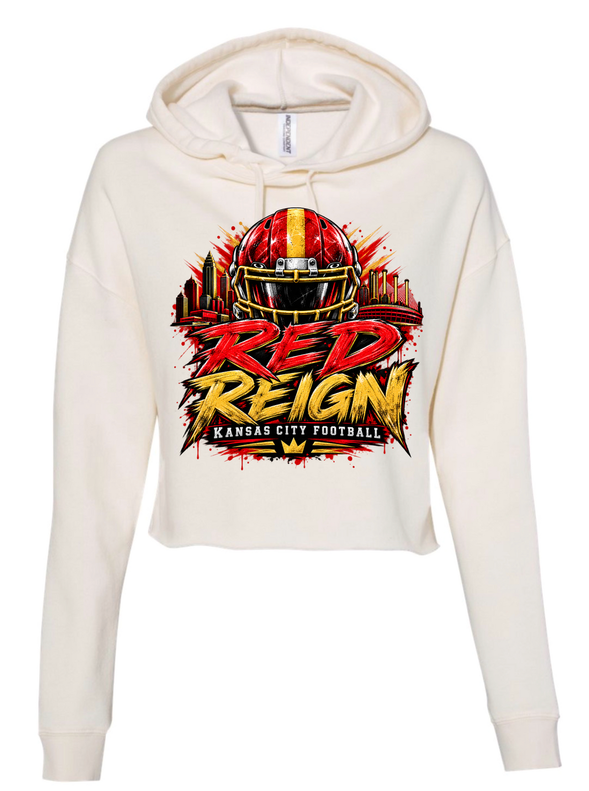 Crop Hoodie - Ivory - Red Reign