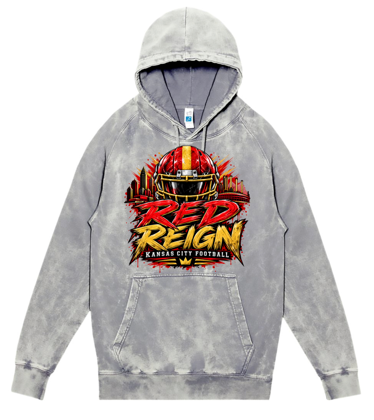 Hoodie - Silver Acid - Red Reign