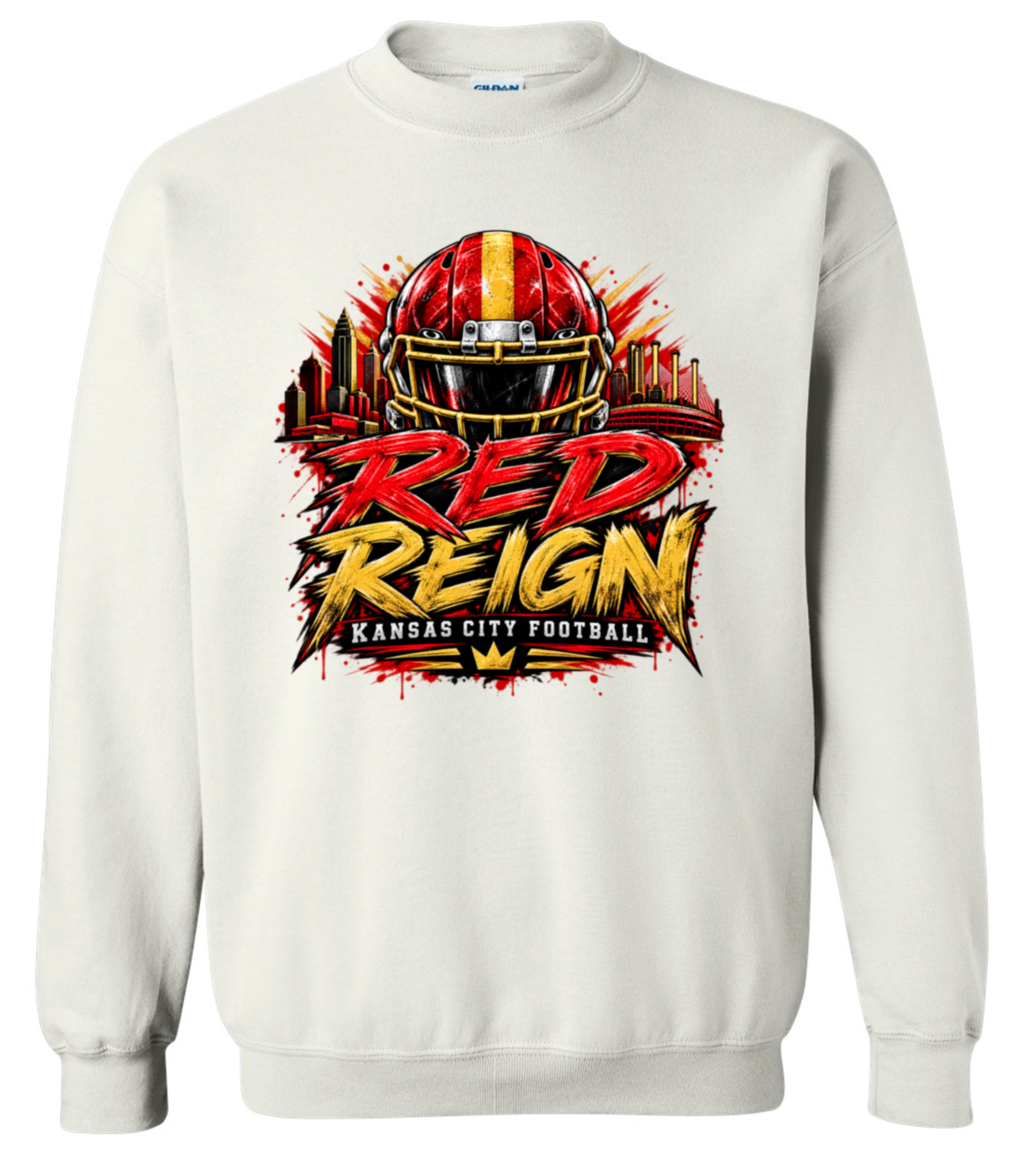 Crew Neck - White - Red Reign