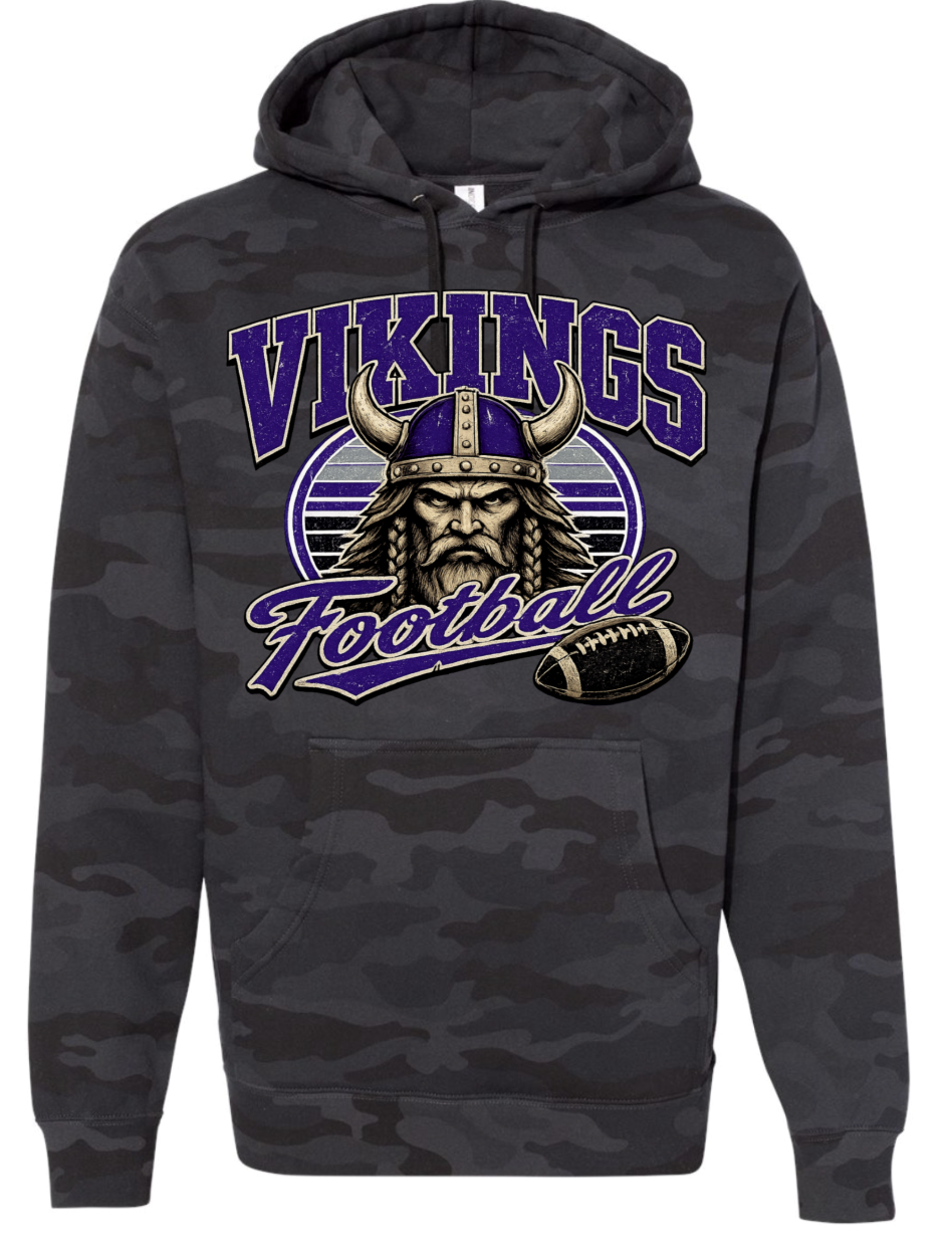 Hoodie - Black - Viking Retro
