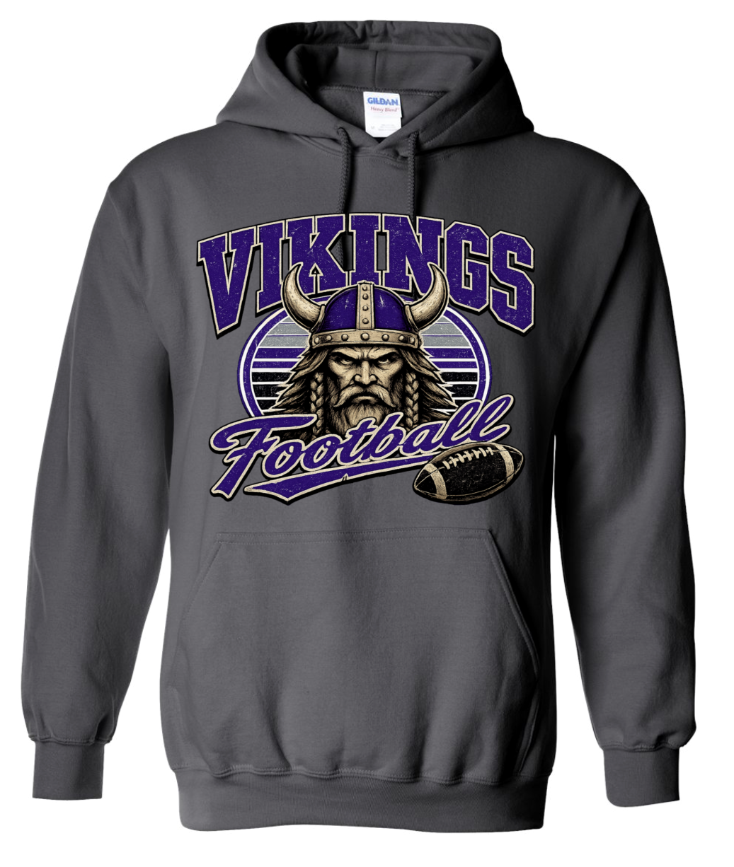 Hoodie - Charcoal - Viking Retro