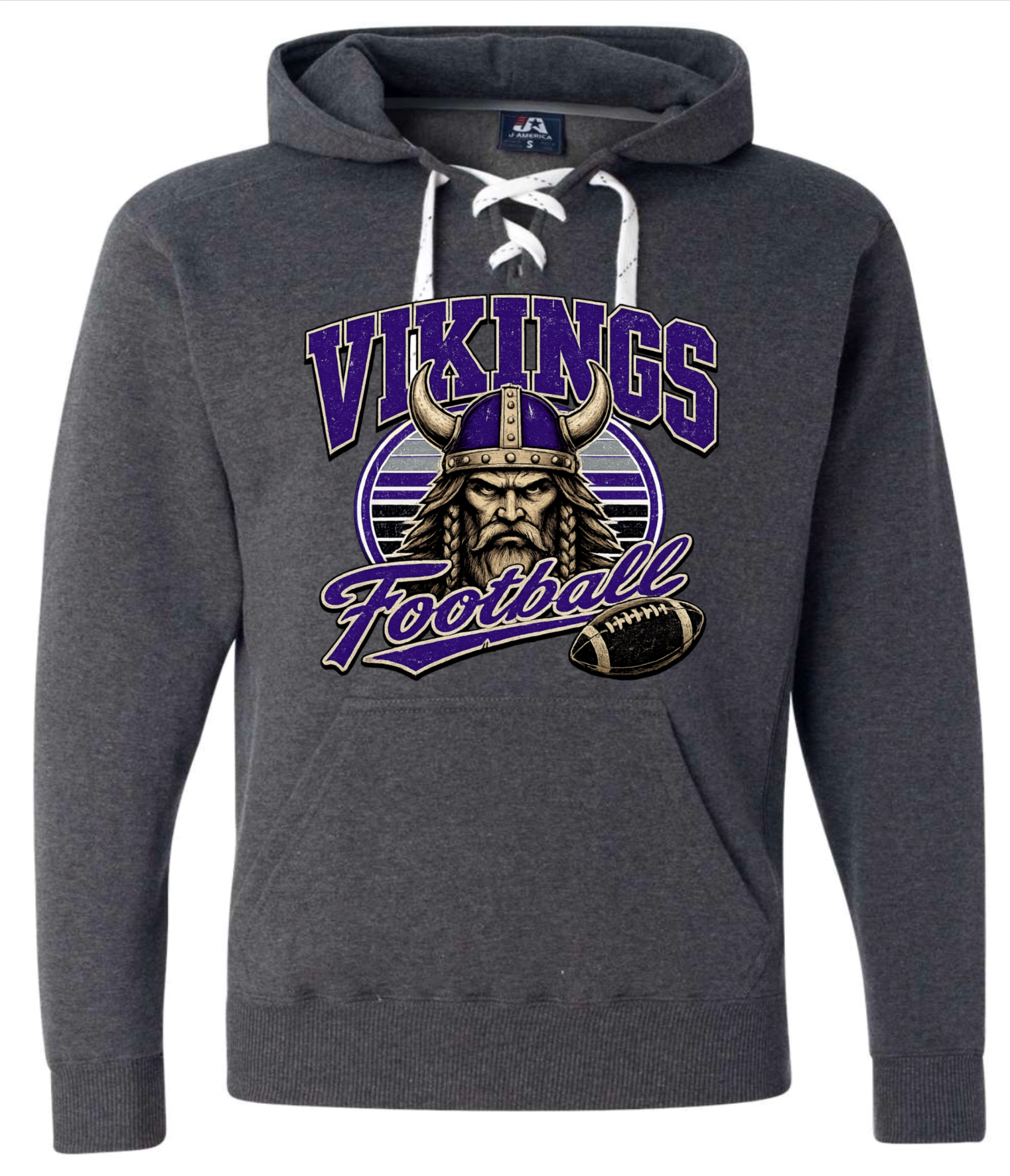 Hoodie lace - Charcoal - Viking Retro