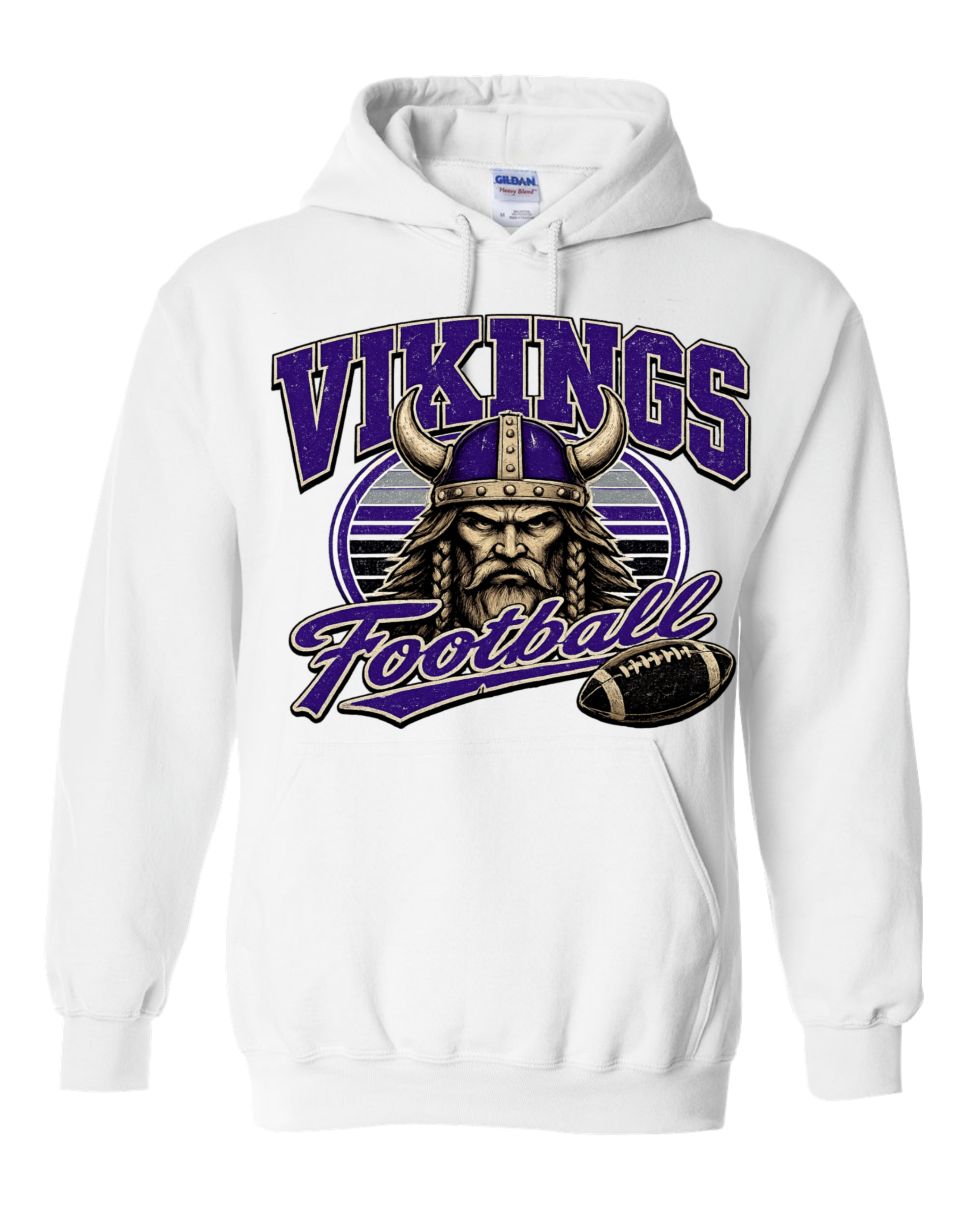 Hoodie - White - Viking Retro