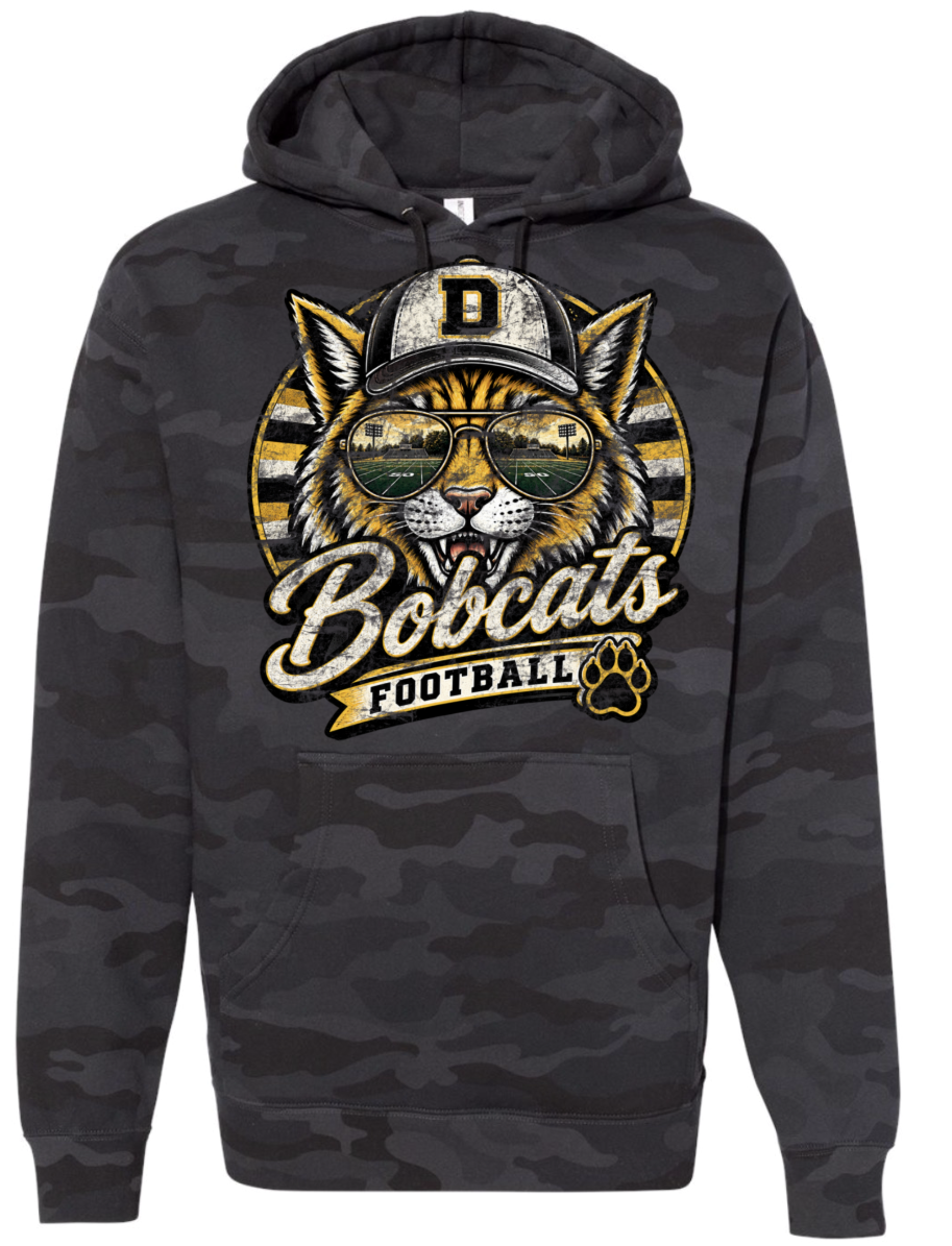 Hoodie - Black Camo - Retro Cat