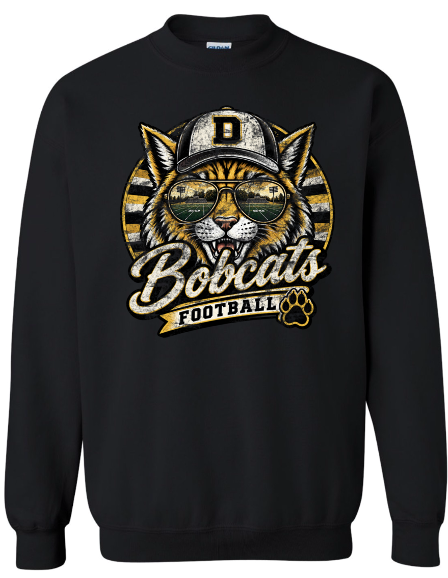 Crew Neck - Black - Retro Cat