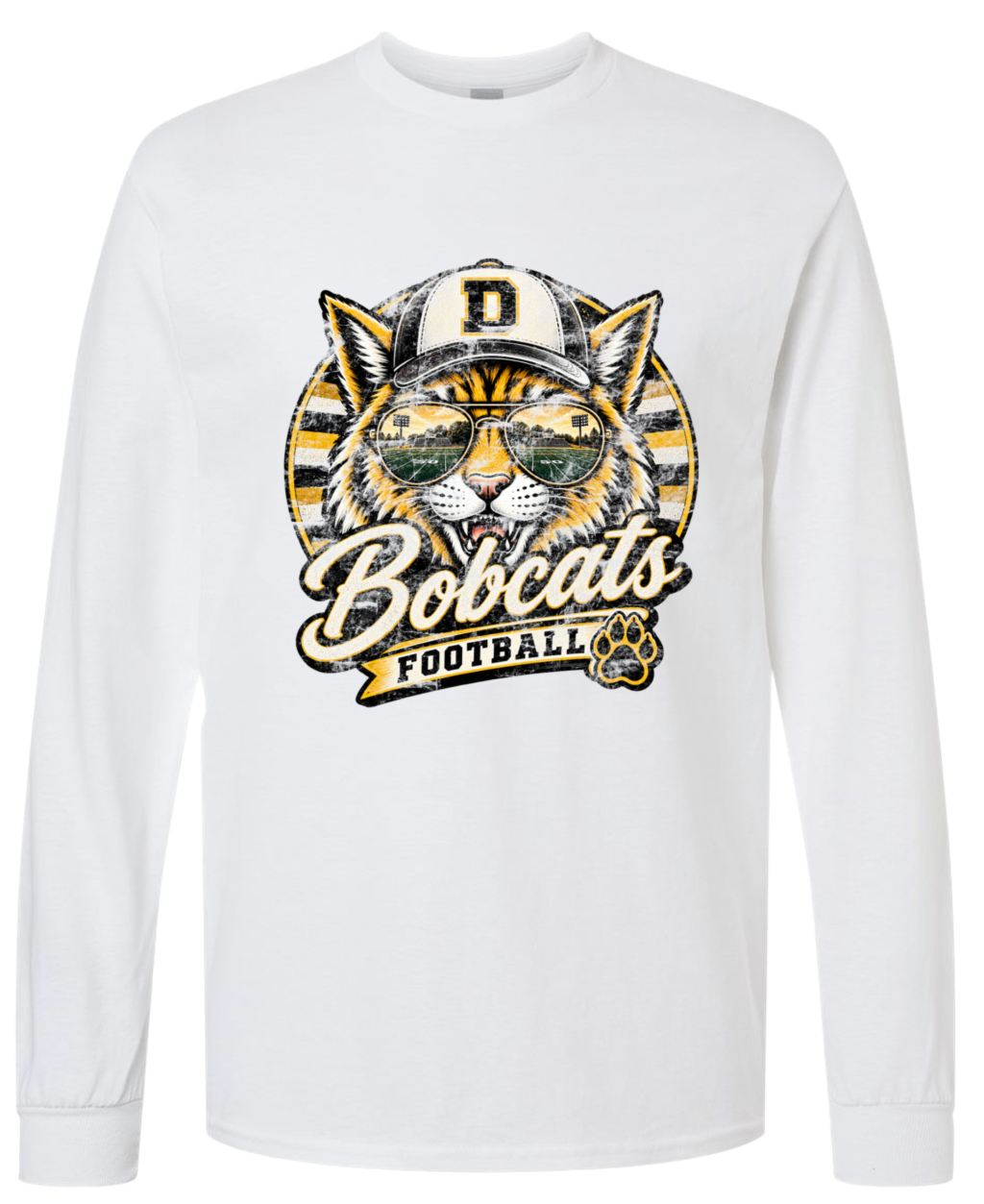 Long Sleeve - White - Retro Cat