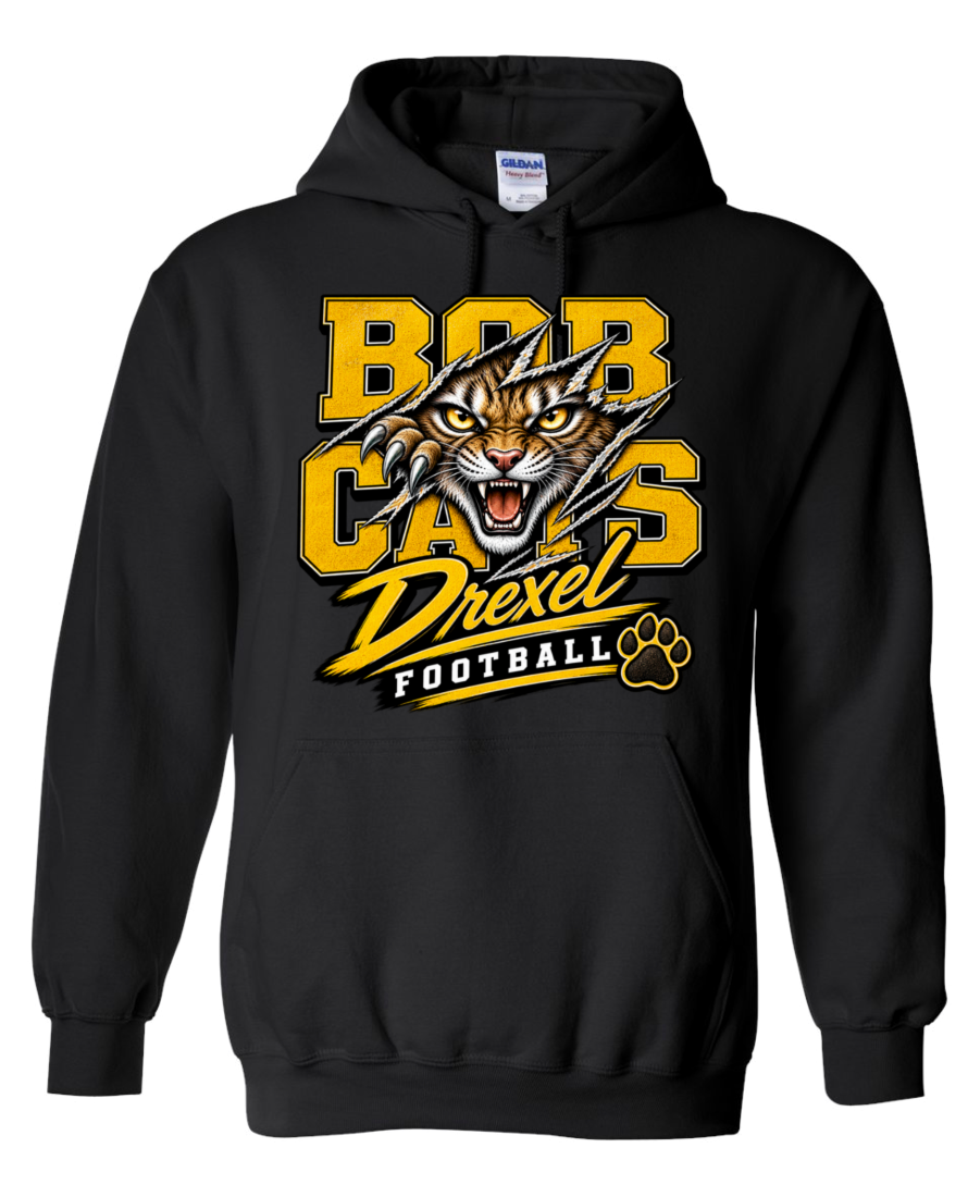 Hoodie - Black - Rip Bobcats