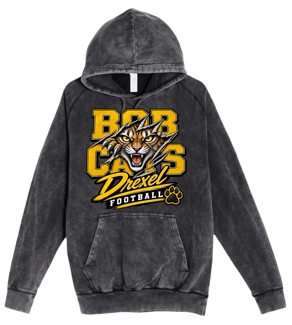 Hoodie - Charcoal Acid - Rip Bobcats