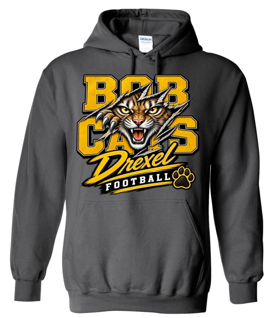 Hoodie - Charcoal - Rip Bobcats