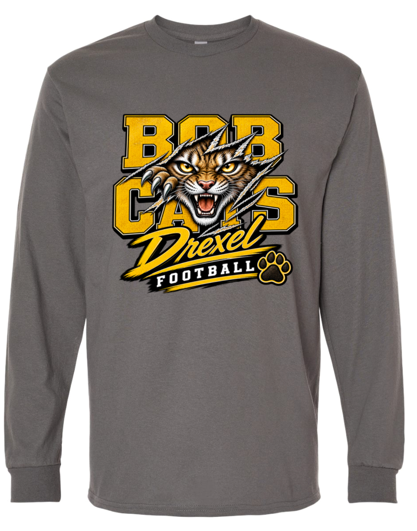 Long Sleeve - Charcoal - Rip Bobcats