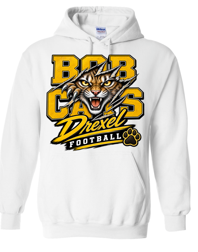 Hoodie - White - Rip Bobcats
