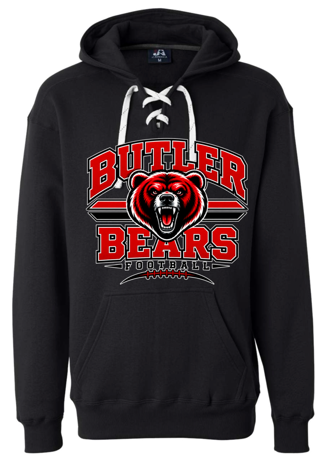 Hoodie lace - Black - Stripes