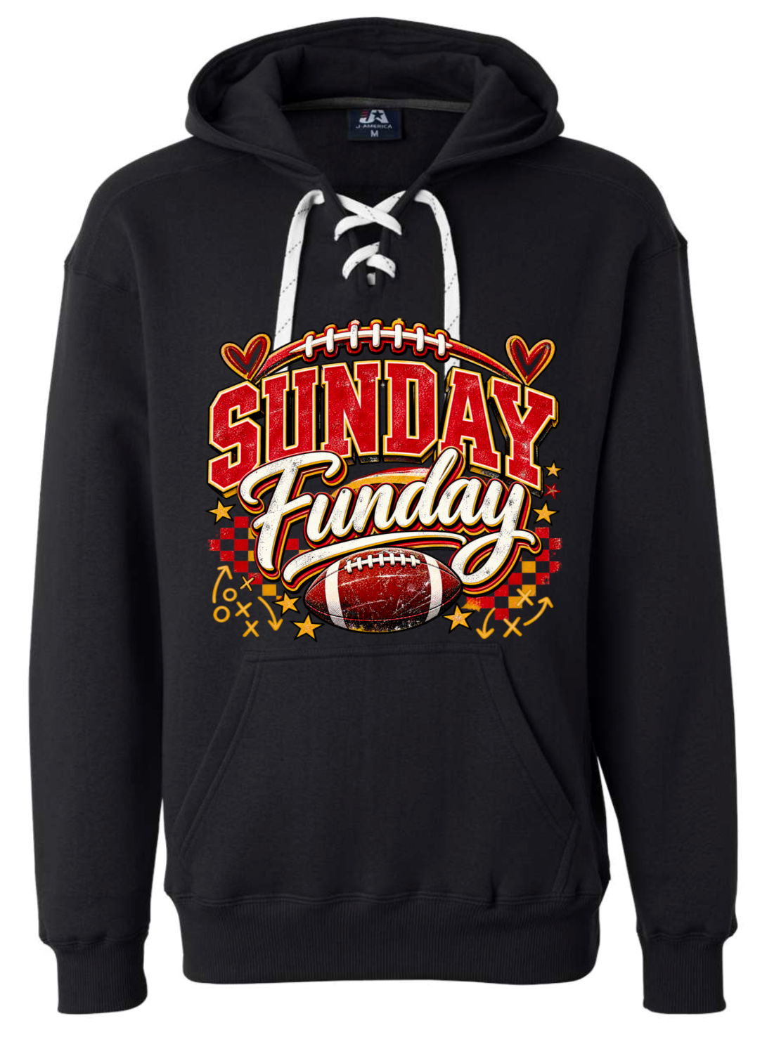 Hoodie lace - Black - Sunday Funday