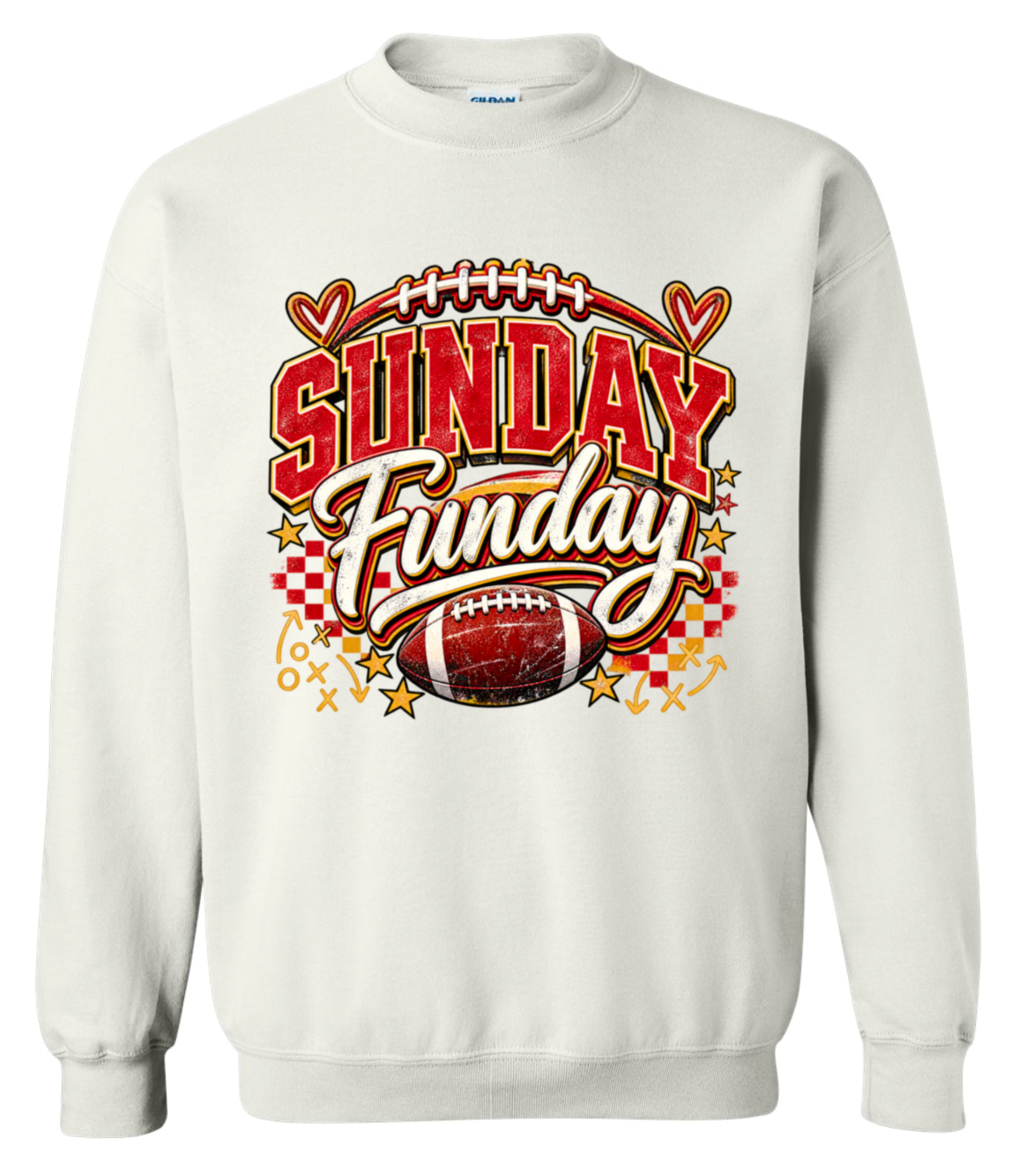 Crew Neck - White - Sunday Funday