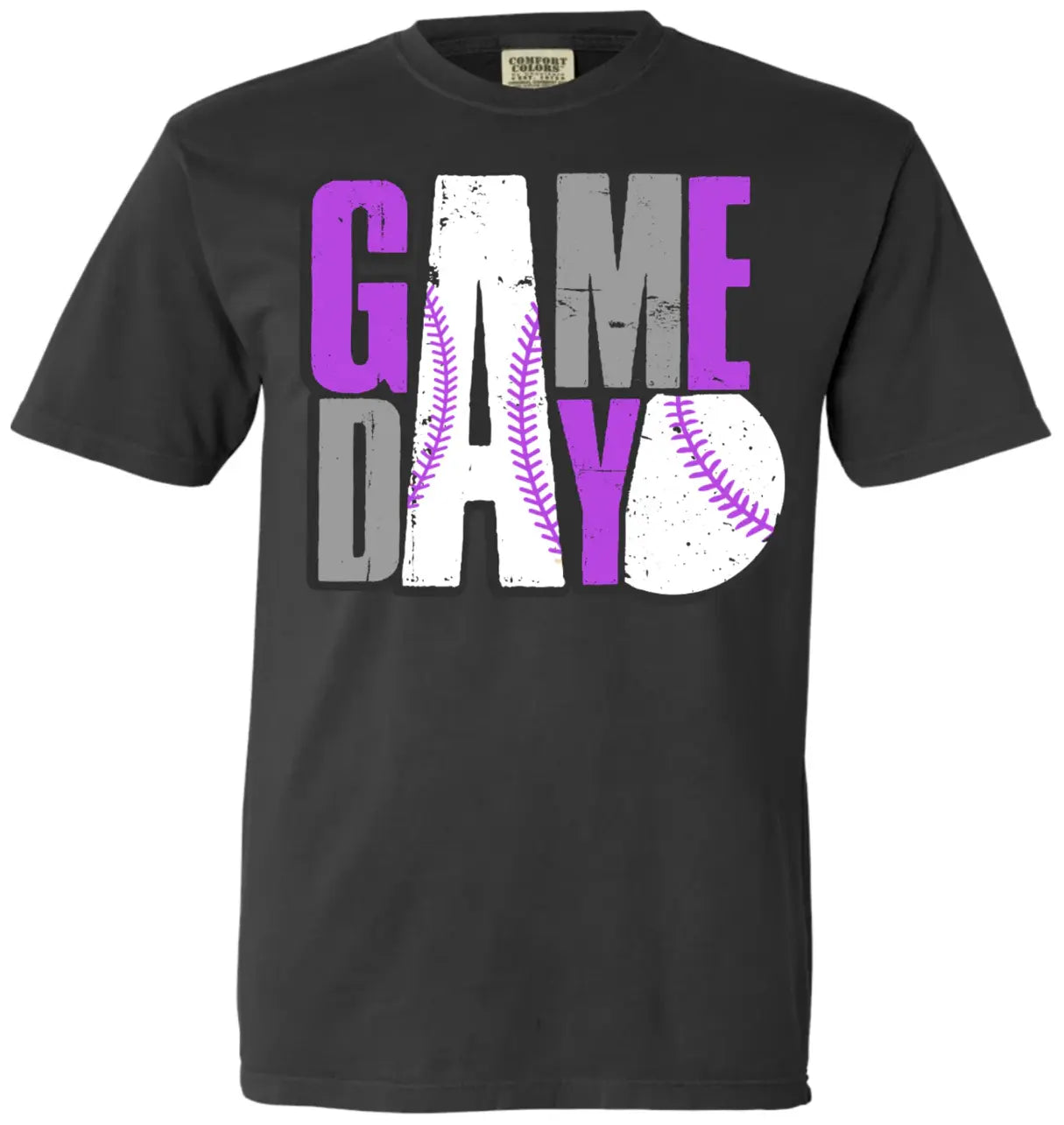 T-Shirt Graphite Game Day Baseball Stack 9