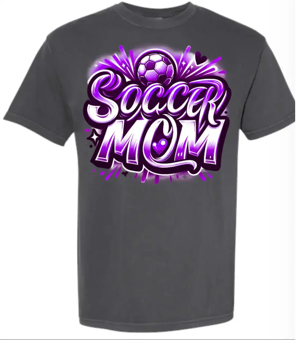 T-Shirt Graphite Soccer Mom Airbrush 11
