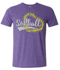 T-Shirt Heather Purple Softball Heart Stitch 5