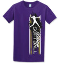 T-Shirt Purple Softball Player Vert 15