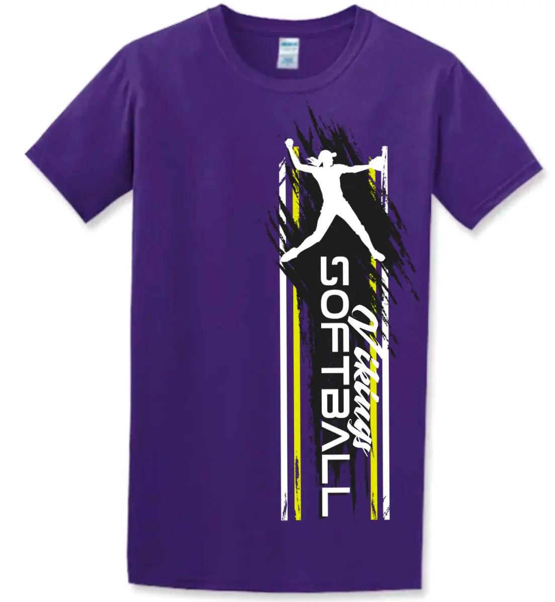 T-Shirt Purple Softball Player Vert 15
