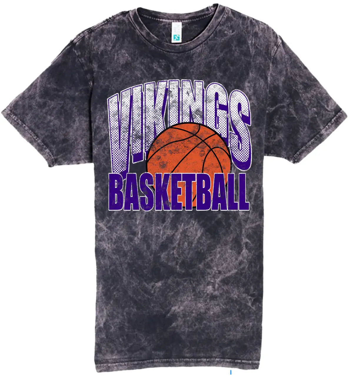 T-Shirt Vikings Grunge Basketball Black Acid