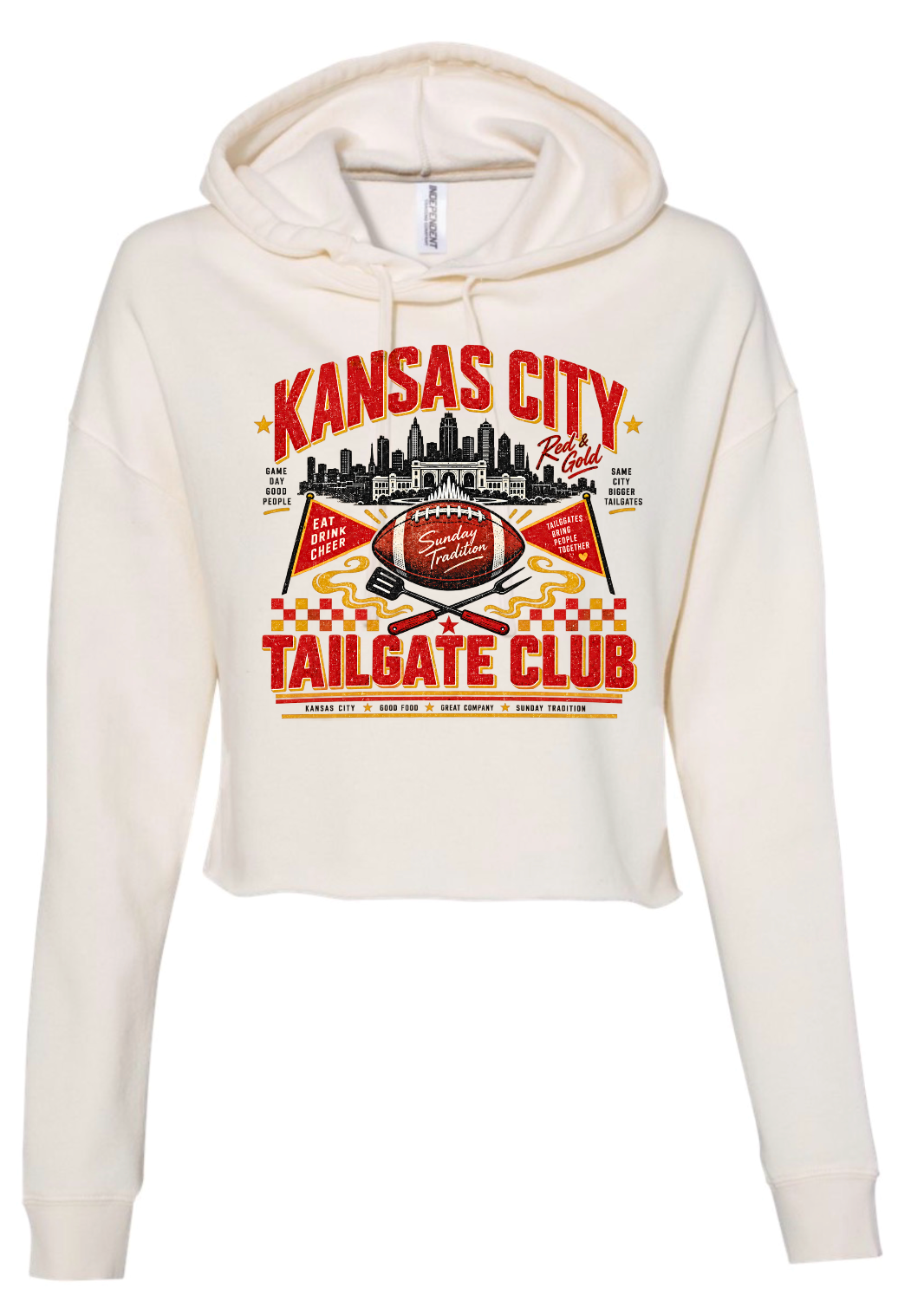 Crop Hoodie - Ivory - Tailgate
