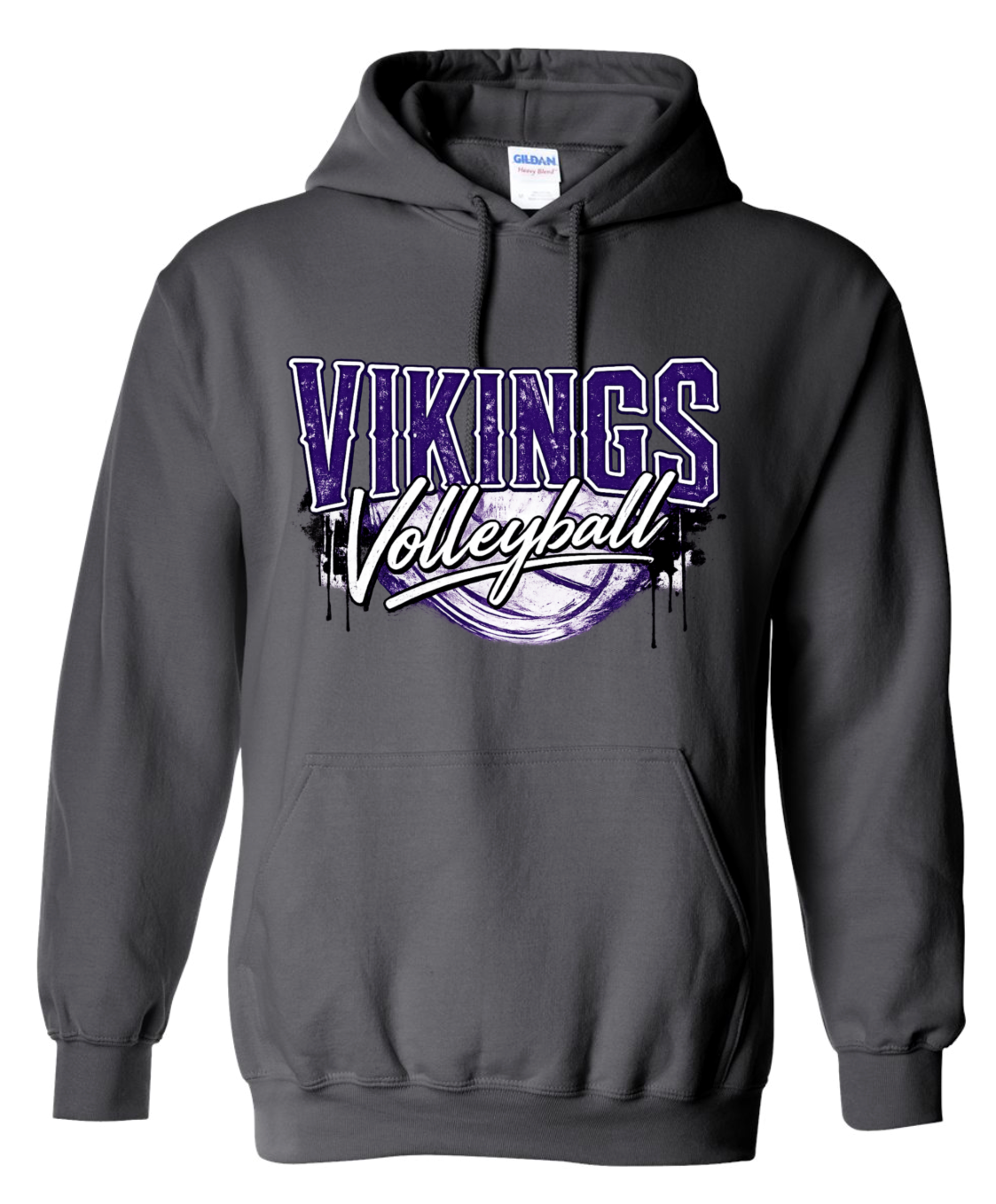 Hoodie - Charcoal - Drip Volley
