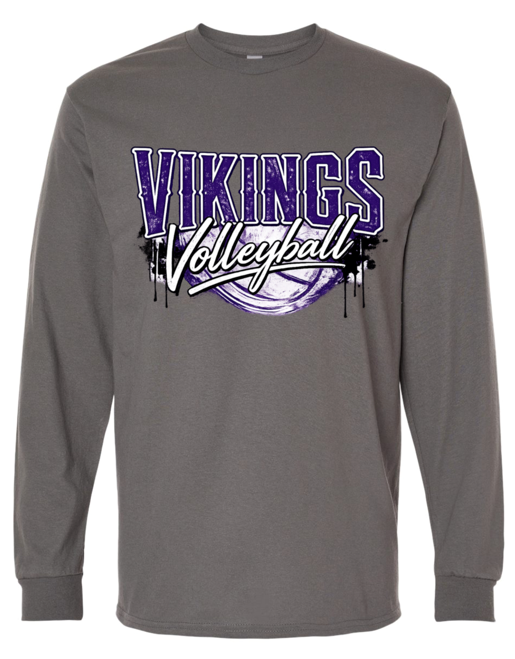 Long Sleeve - Charcoal - Drip Volley