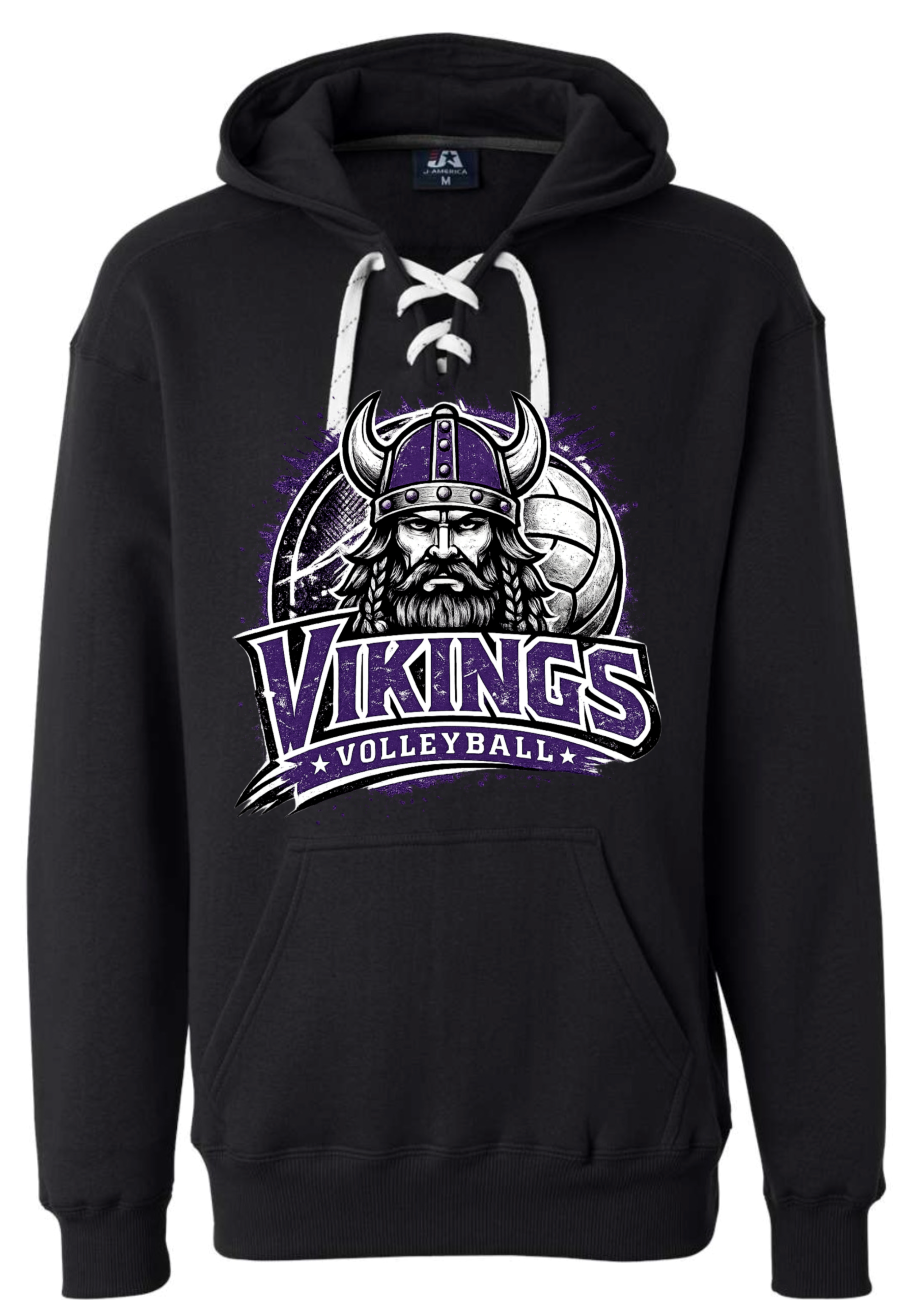 Hoodie lace - Black - Face Viking