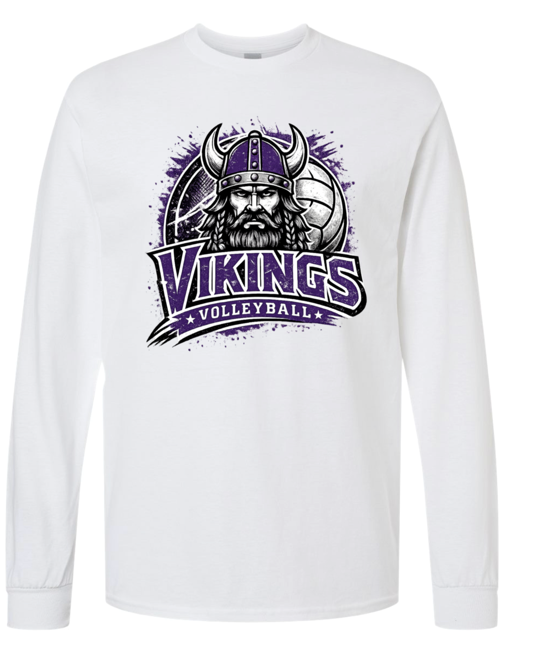 Long Sleeve - White - Face Viking