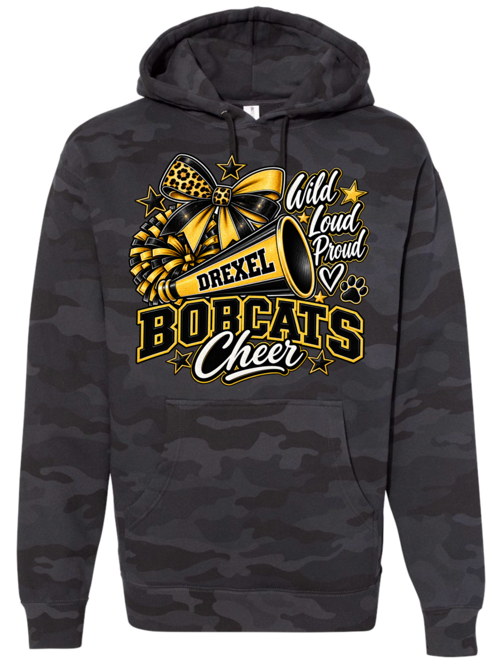 Hoodie - Black Camo - Wild Loud Proud