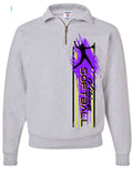 1/4 Zip Grey Softball Player Vert 6