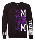 Crew Neck Basketball Mom Vert Black