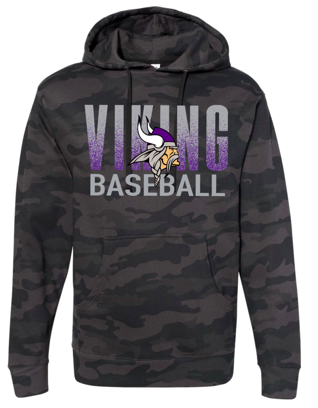 Hoodie Black Camo Baseball Splatter Design 4