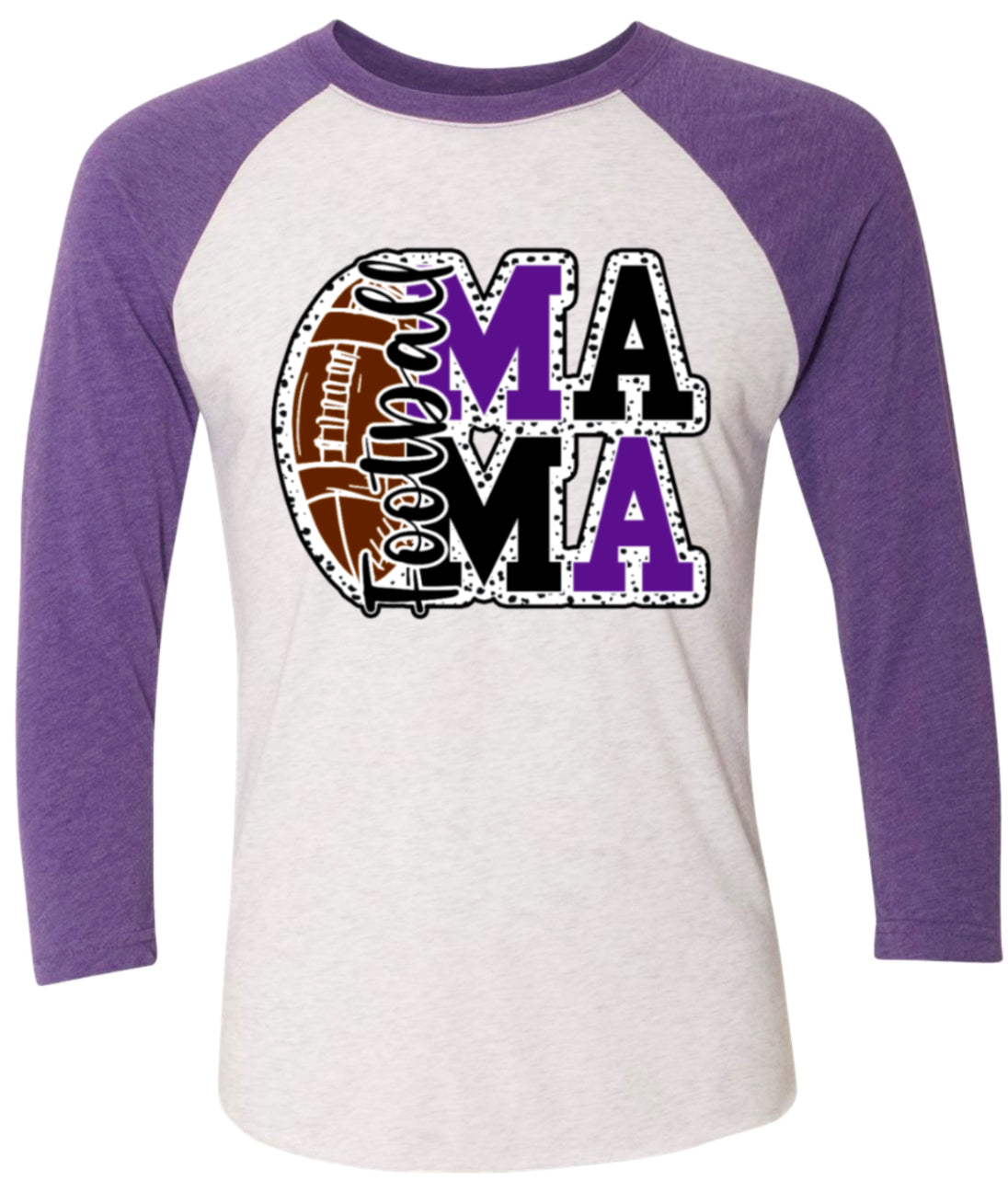 Long Sleeve 3/4 sleeve Football Mama Stacked
