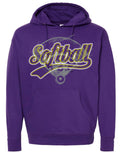 Hoodie Purple Softball Base Scribble 2