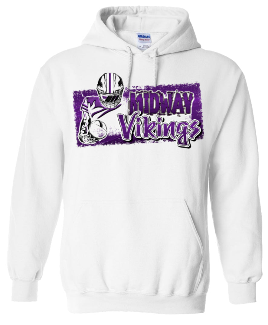 Hoodie White Player Distress