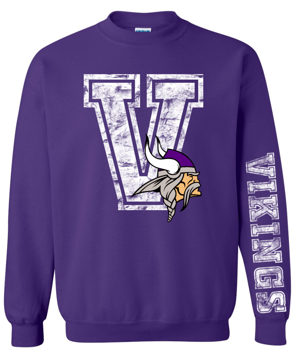 Crew Neck Purple V Mascot Head