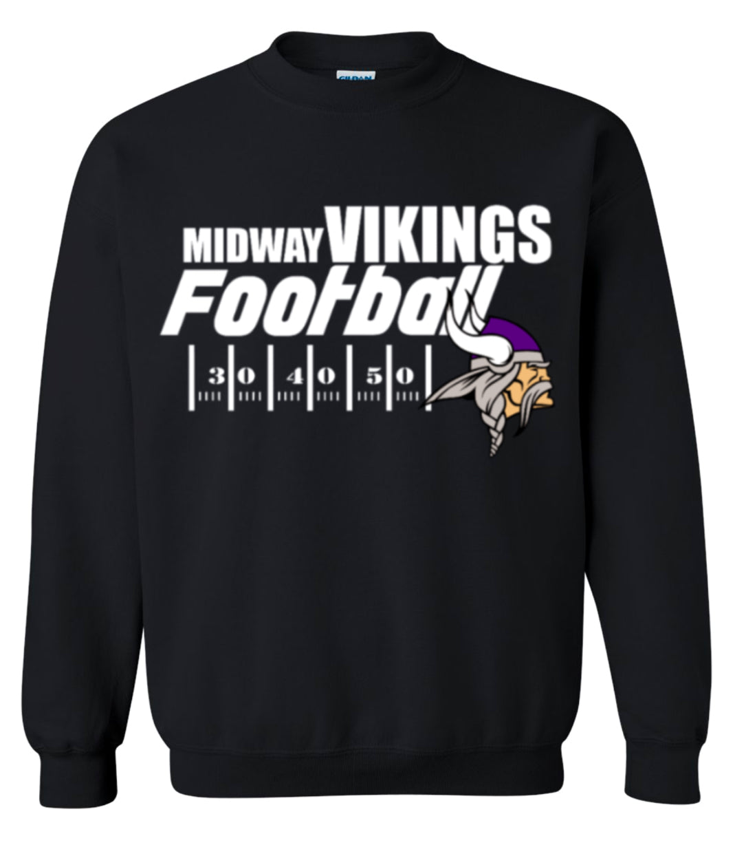 Crew Neck Black Yard Line Viking