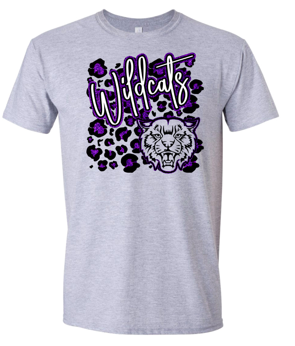 T-Shirt Gray Wildcats Leopard