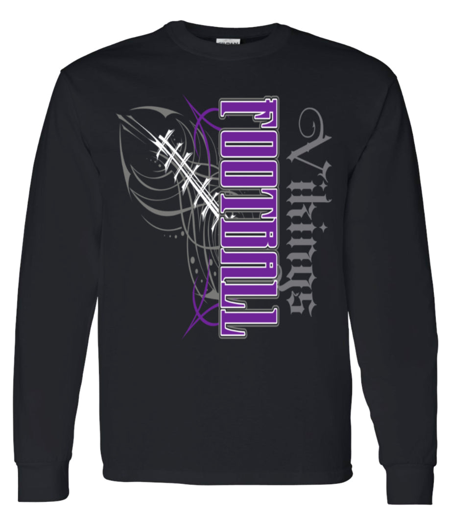 Long Sleeve Black Viking Pinstripe