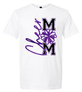 T-Shirt White Cheer Mom Faux Glitter Vert