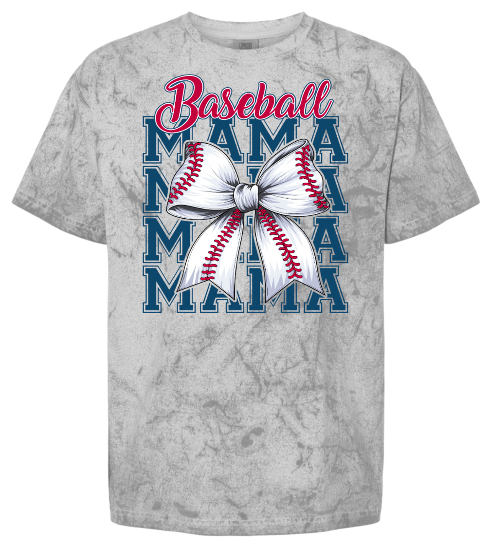 T-Shirt Smoke Baseball Mama Bow 3