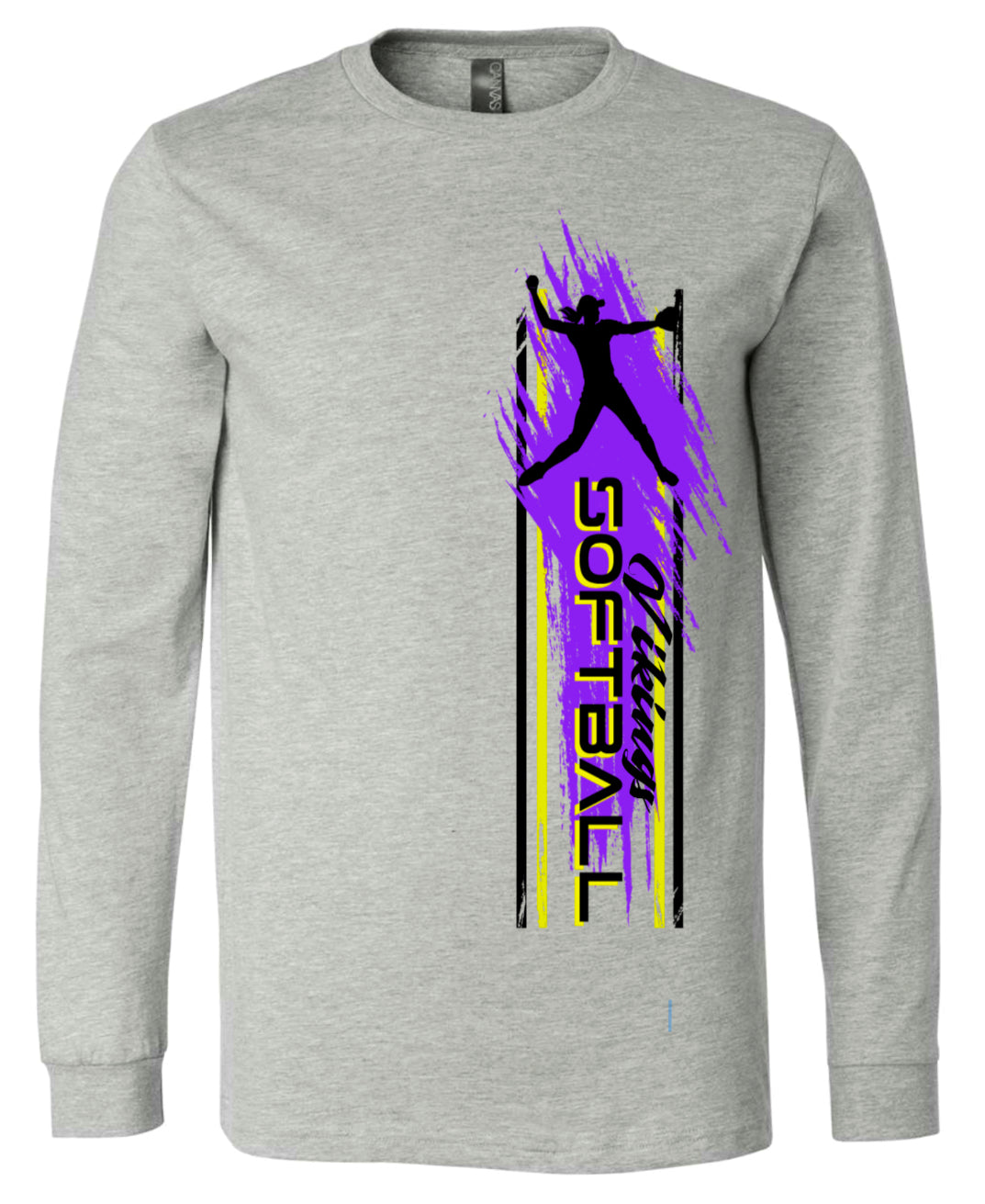 Long Sleeve Grey Softball Player Vert 3
