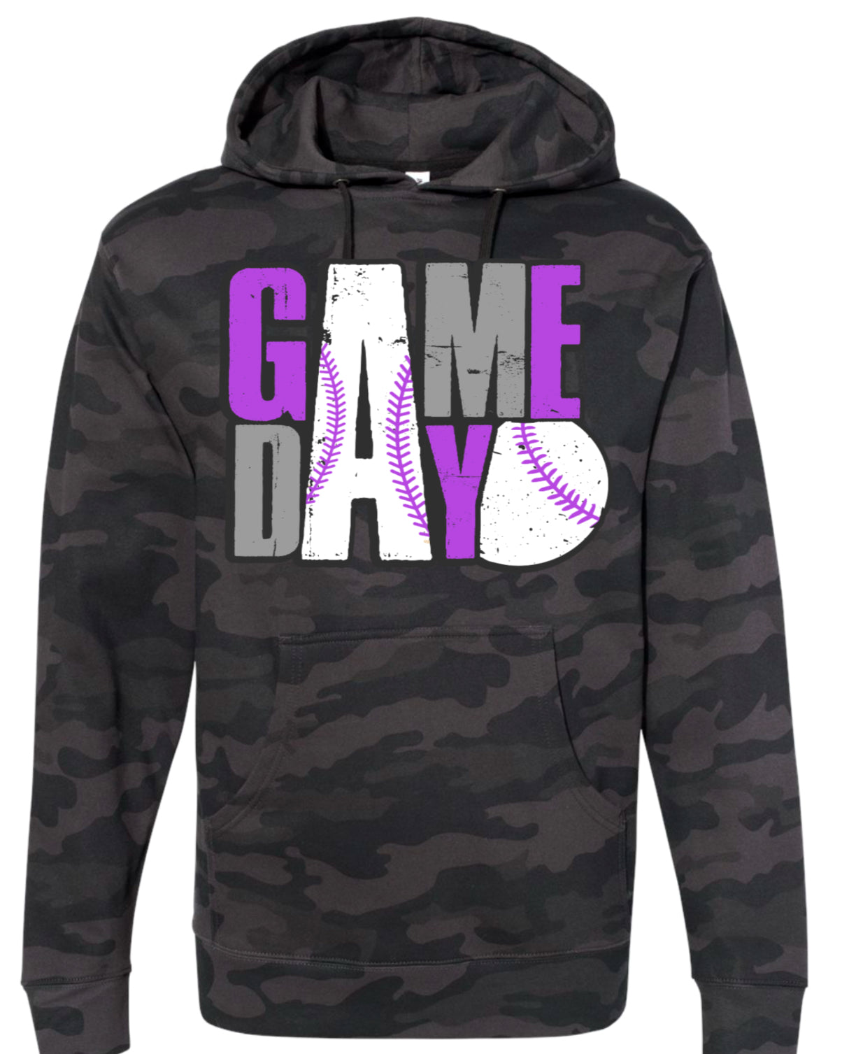 Hoodie Black Camo Game Day Baseball Stack 6