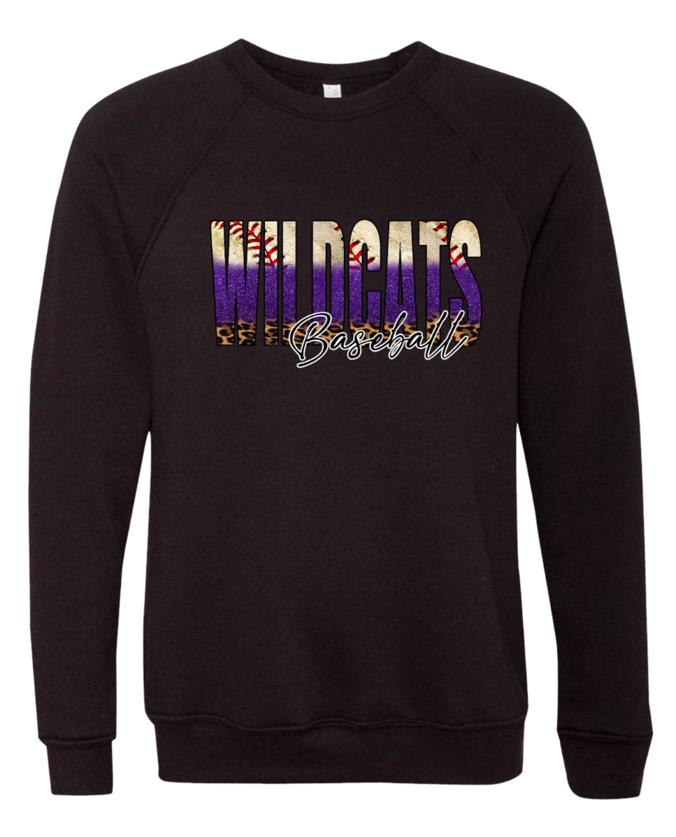 Crew Neck Black Wildcats Base Glitter Fade