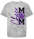 T-Shirt Smoke Cheer Mom Faux Glitter Vert