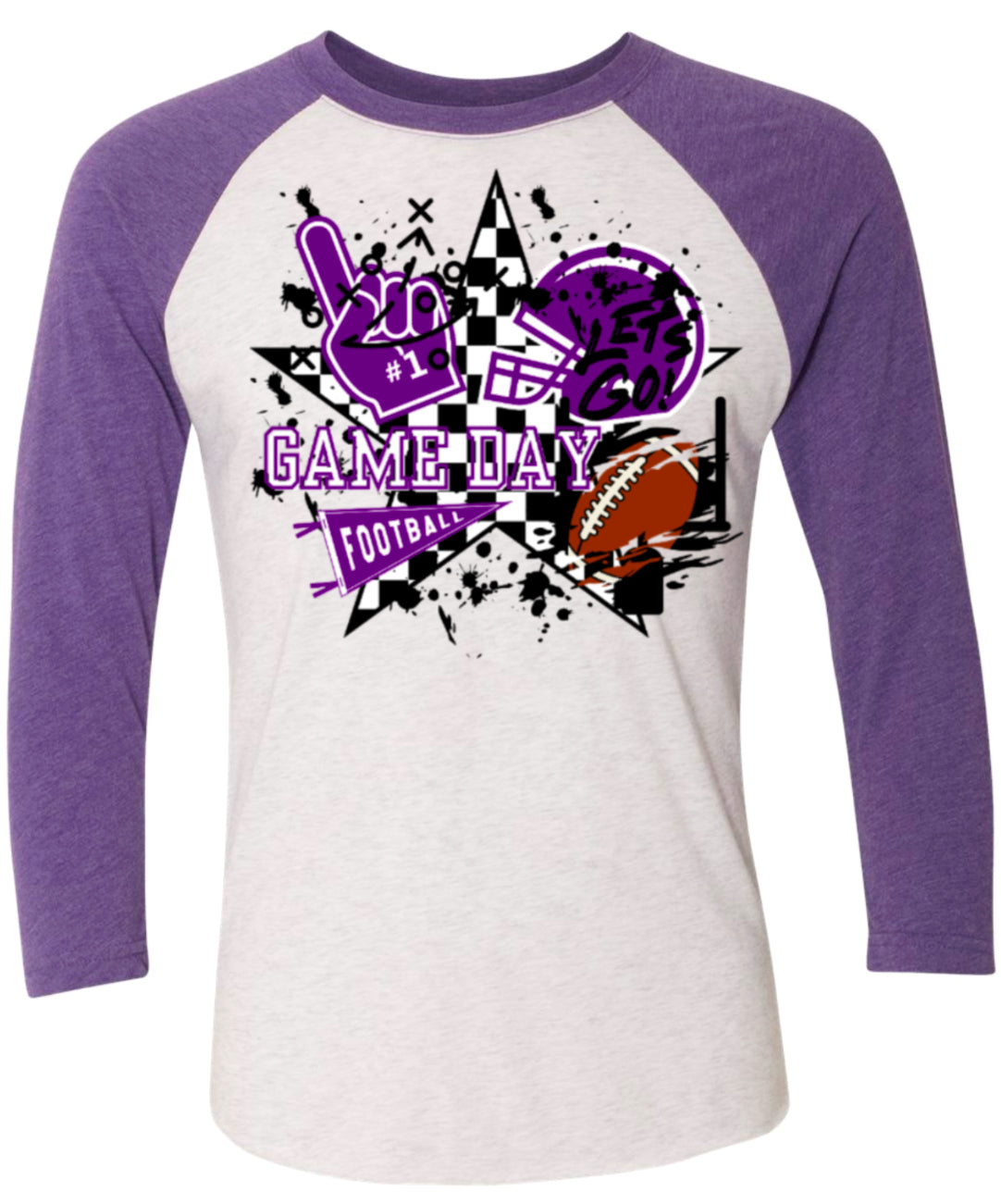 Long Sleeve 3/4 sleeve Game Day Grunge