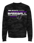 Crew Neck Black Camo Wildcats Baseball Chevron