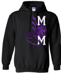 Hoodie Black Cheer Mom Faux Glitter Vert