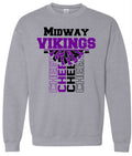 Crew Neck Sport Grey Vert Cheer Banner